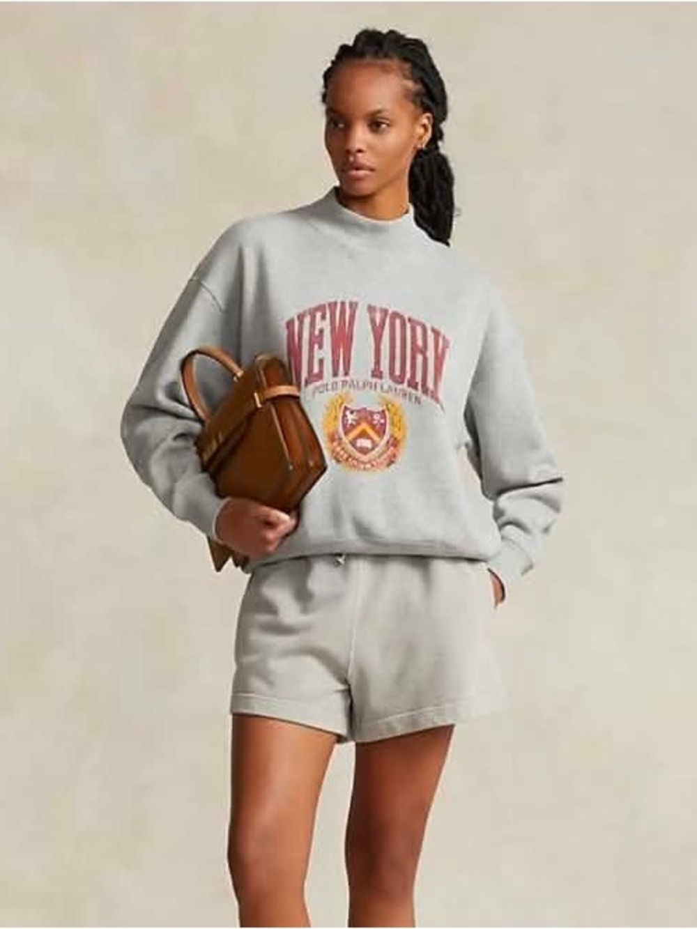Polo Ralph Lauren Logo Fleece Mockneck Sweatshirt - Women's Oversized XS
